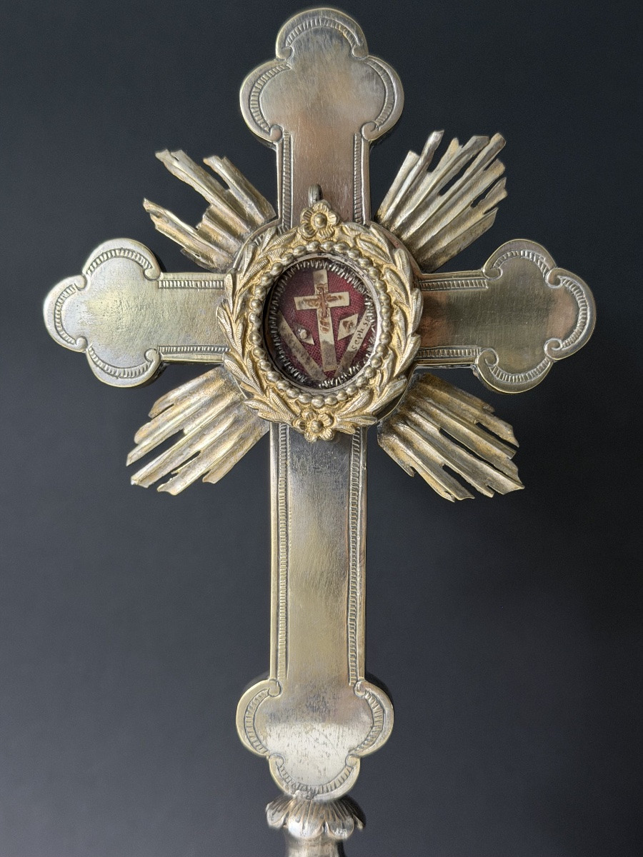 Monstrance-reliquary Of The True Cross With Authentic [illegible] - 19th Century - Rome -photo-2