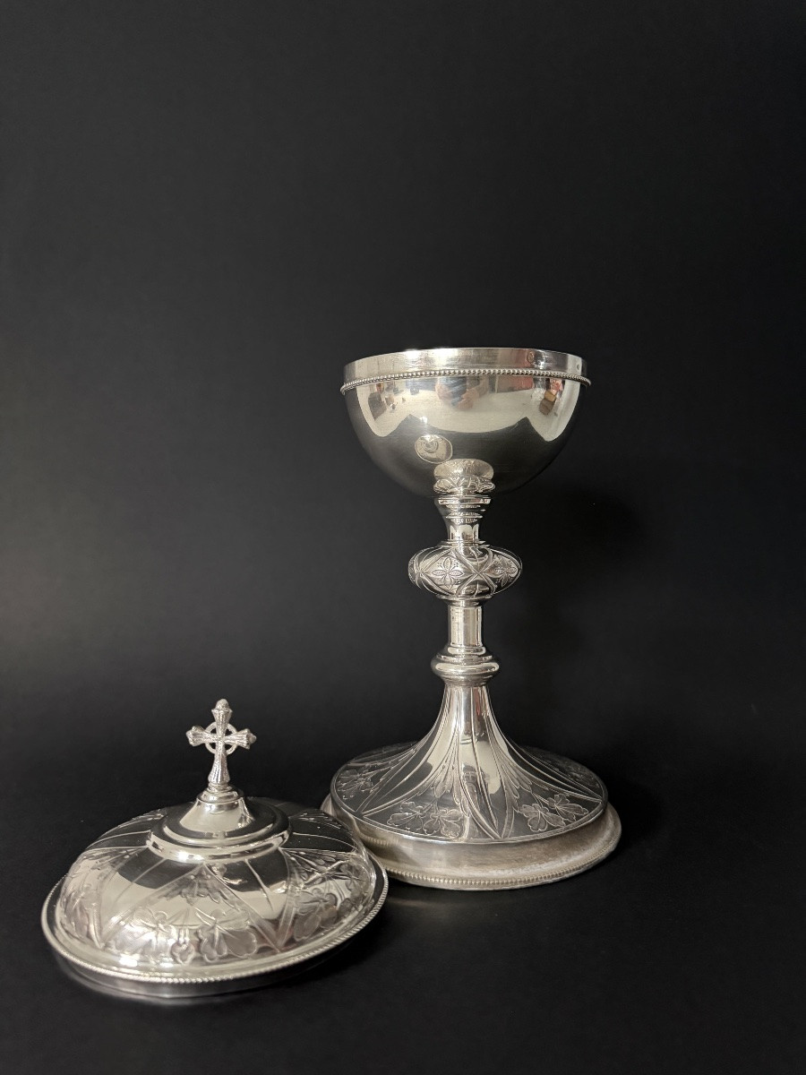 Ciboire en argent et vermeil  – JAMAIN Jules et CHEVRON Eugène–XIXe siècle - Paris-photo-5