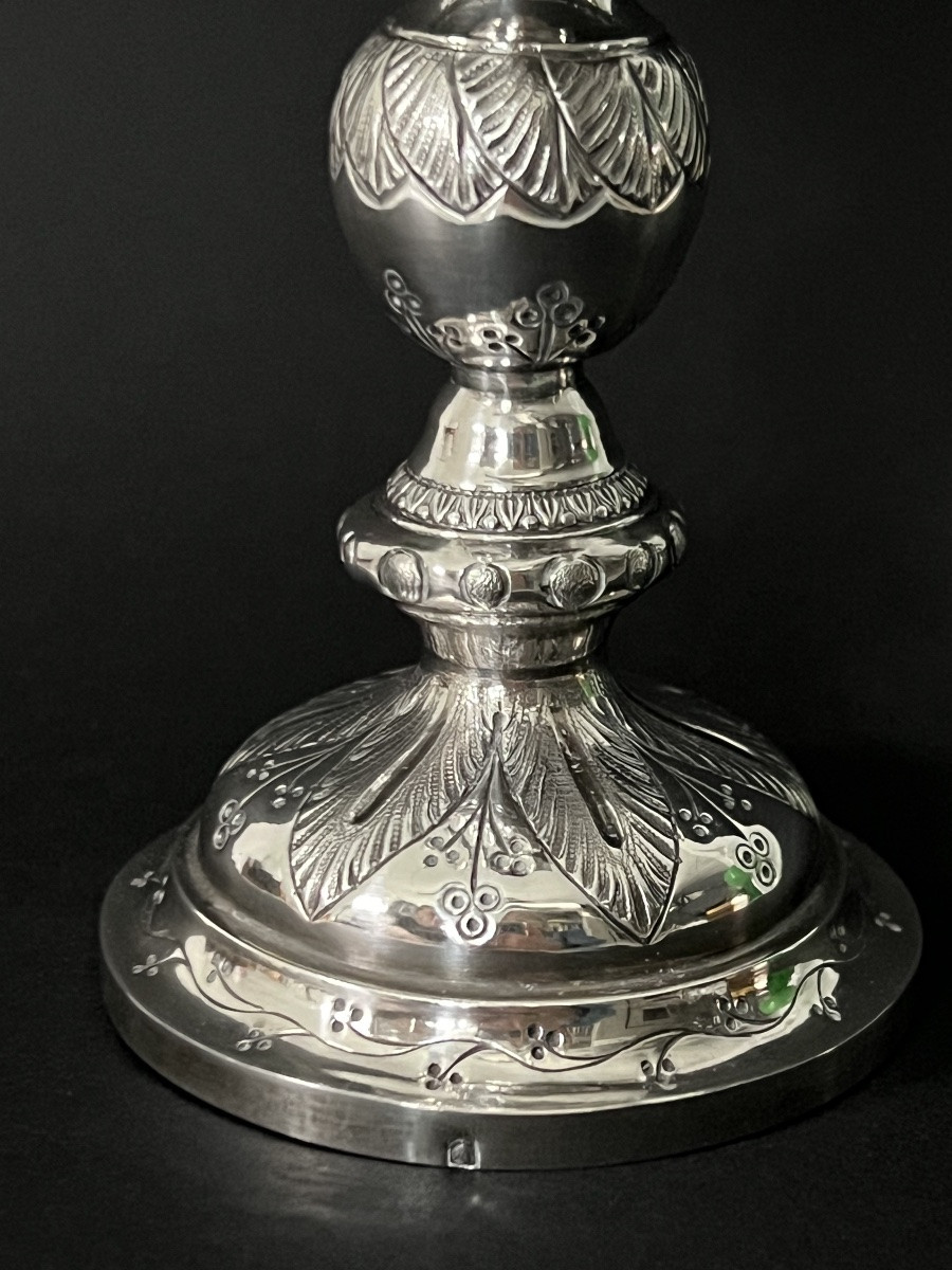 Solid Silver Traveling Ciborium – Maison Favier – 19th Century-photo-1