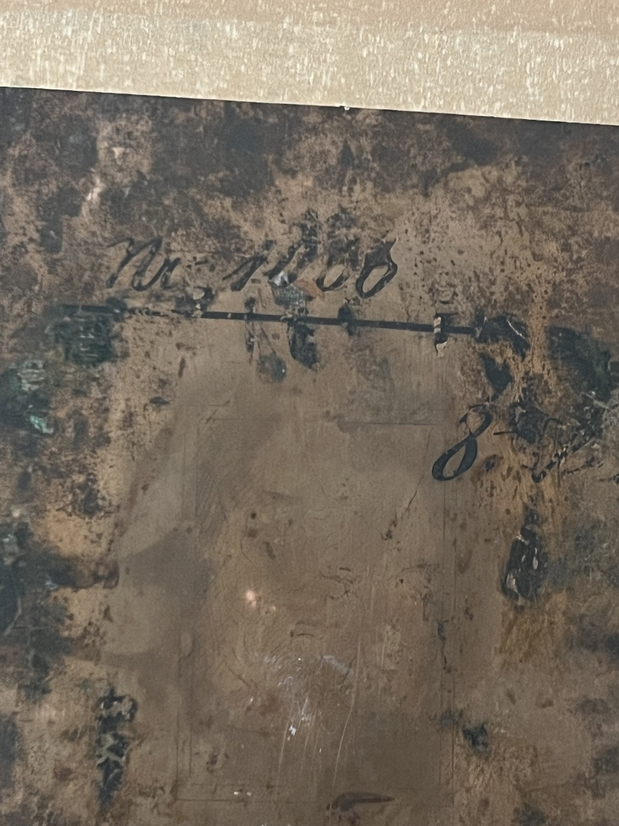 Peinture sur cuivre – Saint évêque avec angelot - XIXème-photo-8