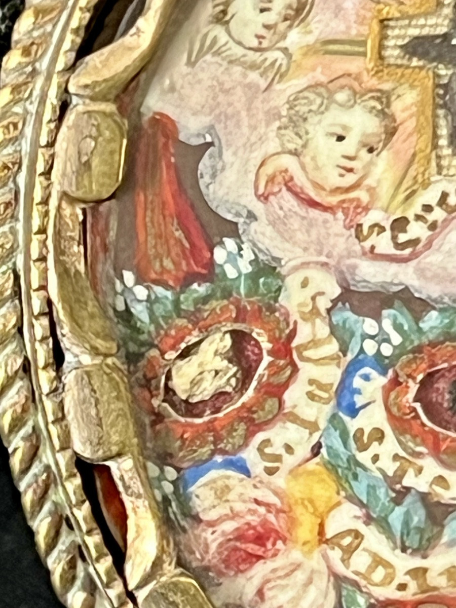 Reliquary Pendant – Holy Cross And Saints – Spain – 18th Century -photo-1