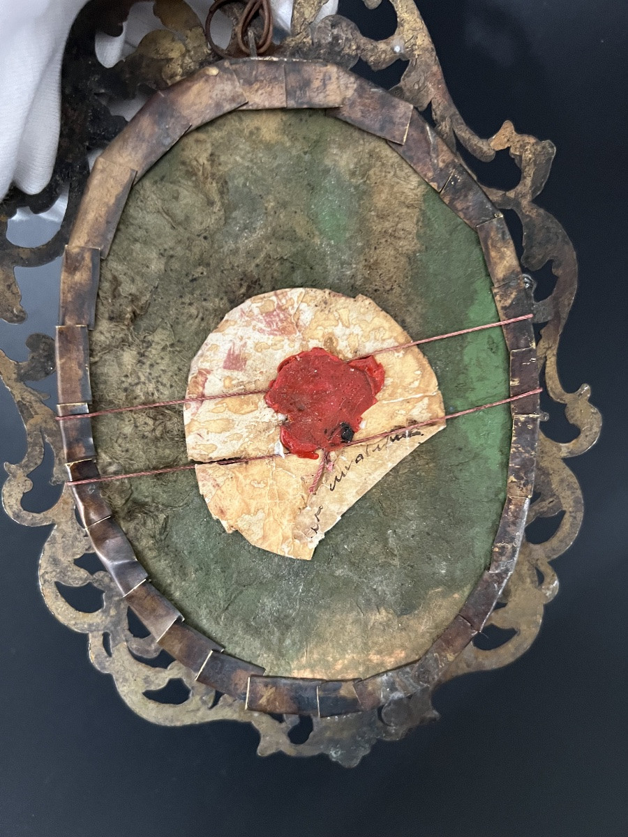 Large Oval Reliquary – Ex Ligno Crucis And Relics Of Saints (18th Century) - Italy-photo-3