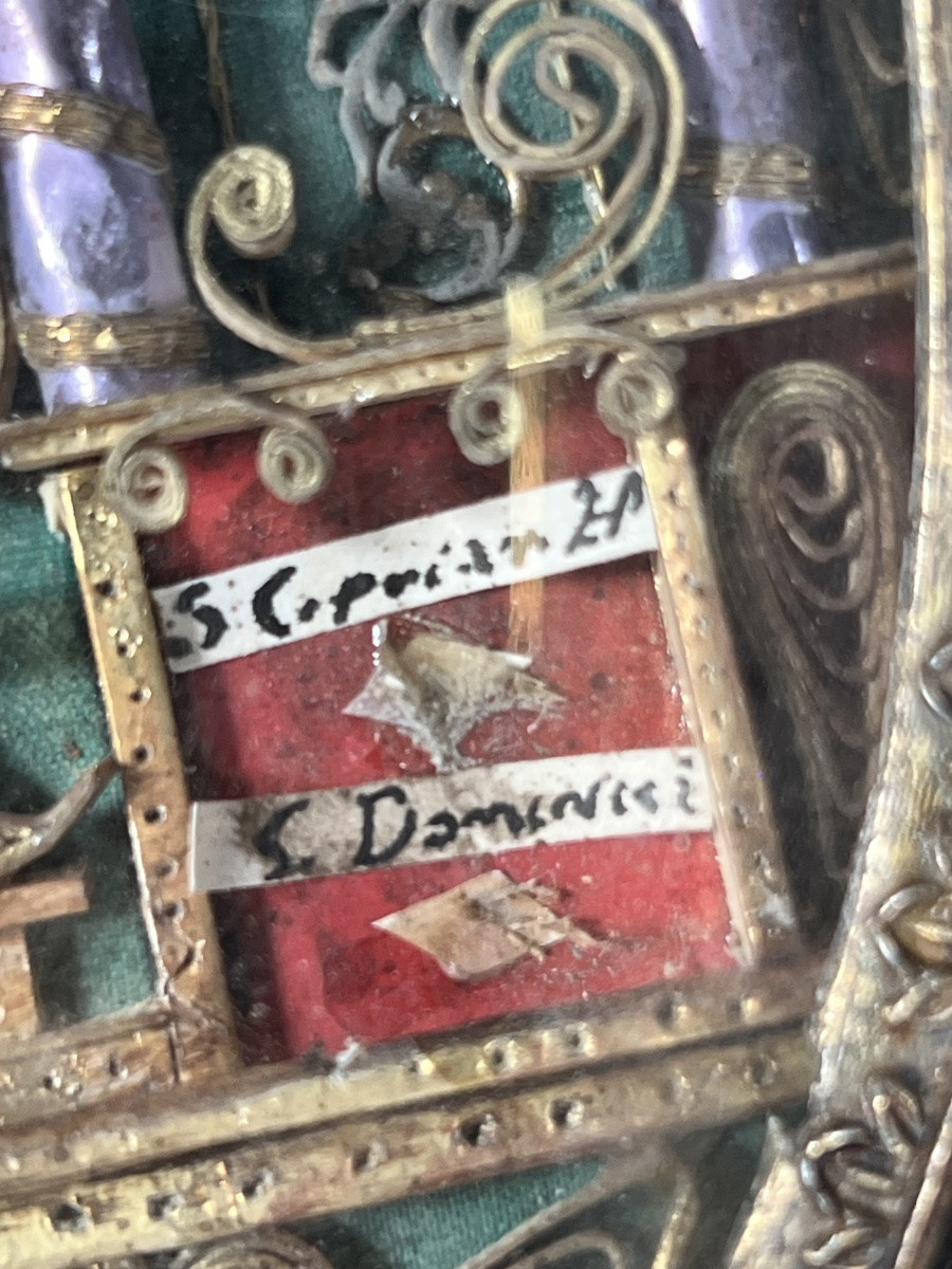 Large Oval Reliquary – Ex Ligno Crucis And Relics Of Saints (18th Century) - Italy-photo-4