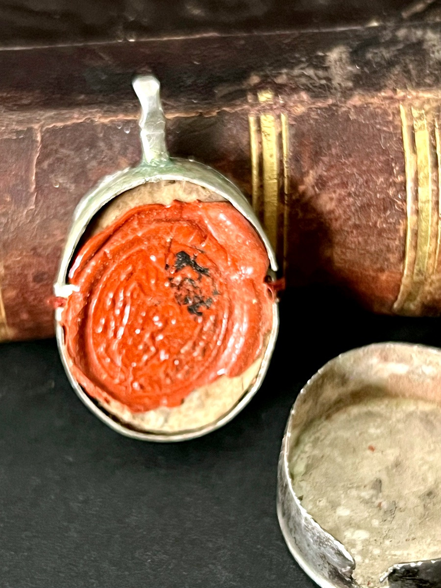 Pendentif reliquaire en argent  de la Vraie Croix  – XIXè - Italie-photo-2