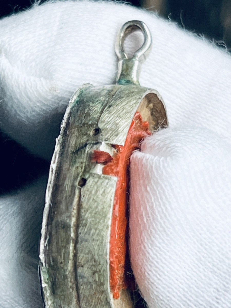 Pendentif reliquaire en argent  de la Vraie Croix  – XIXè - Italie-photo-5