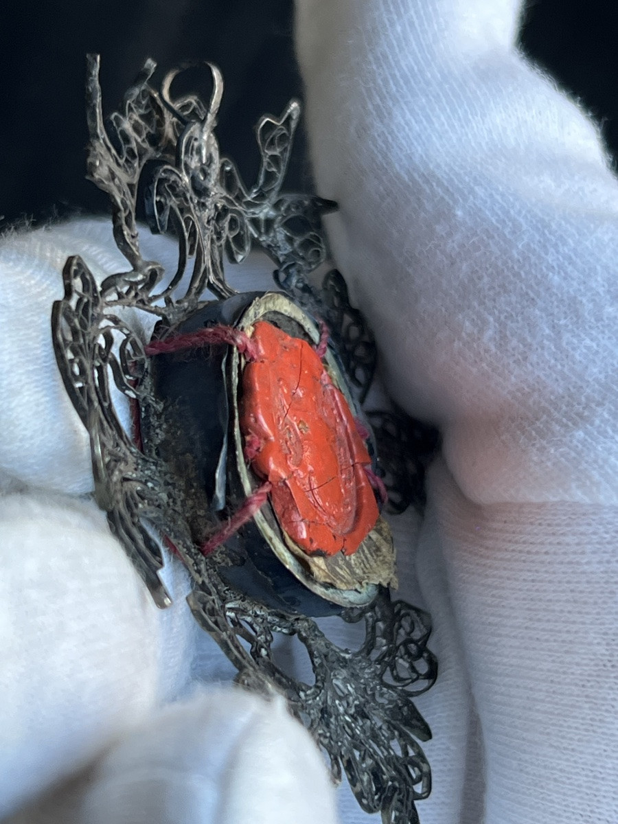 Reliquary In Filigree Silver -anna Beata Mater Virginis - 18th Century - Italy-photo-4