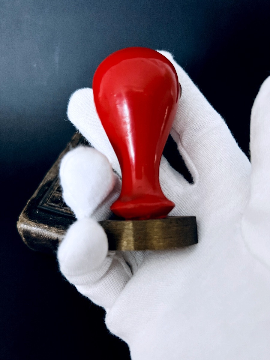 Ecclesiastical Seal With Armorial Plate - 19th Century-photo-2