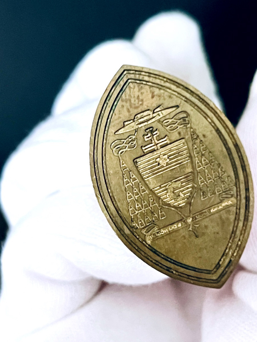 Ecclesiastical Seal With Armorial Plate - 19th Century-photo-3