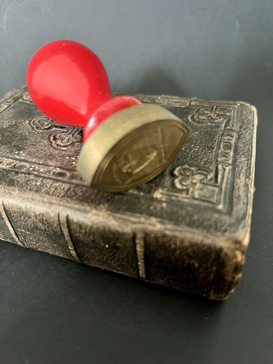 Ecclesiastical Seal With Armorial Plate - 19th Century-photo-3