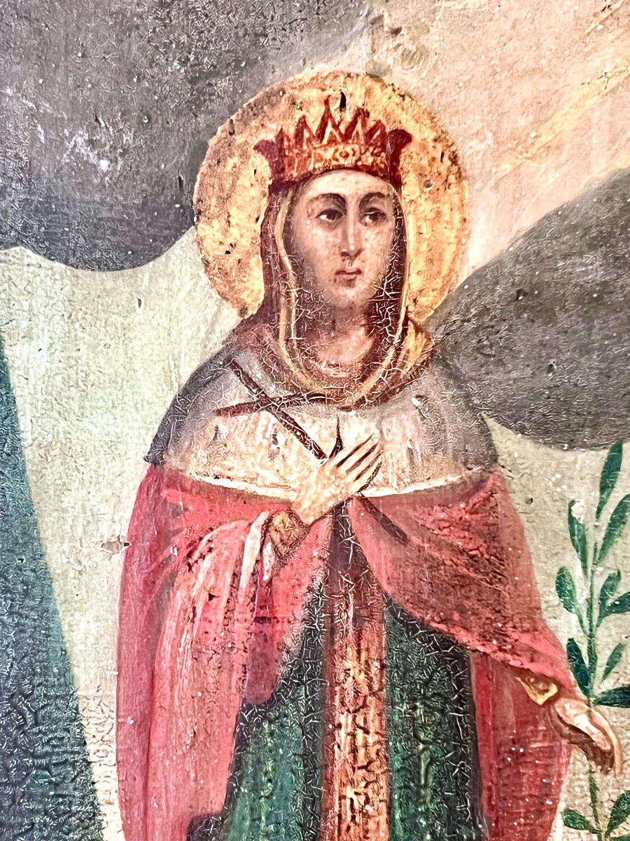 Icône orthodoxe  représentant Sainte Kyriaki (Αγία Κυριακή) - XIXè - Grèce (Balkans)