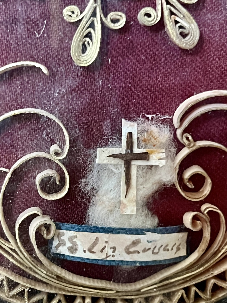 Important reliquaire de la Passion – Ex Ligno Crucis et reliques associées - XIXe siècle-photo-3