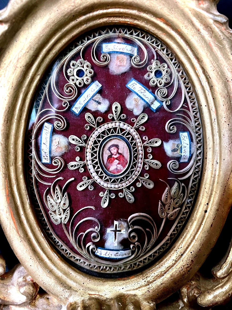 Important reliquaire de la Passion – Ex Ligno Crucis et reliques associées - XIXe siècle