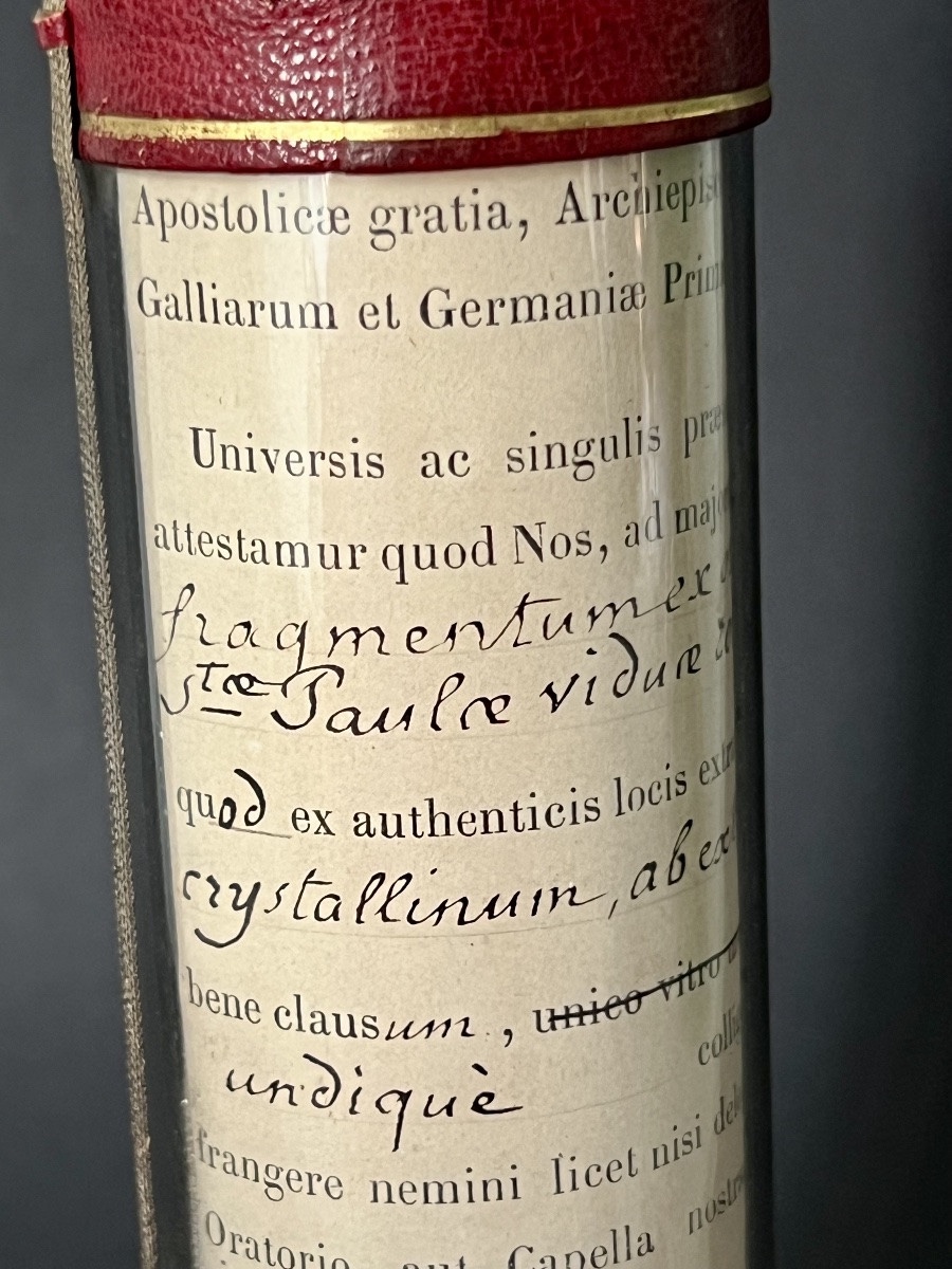 Sealed Tubular Reliquary - Saint Paula Of Rome - Certificate 1881-photo-4