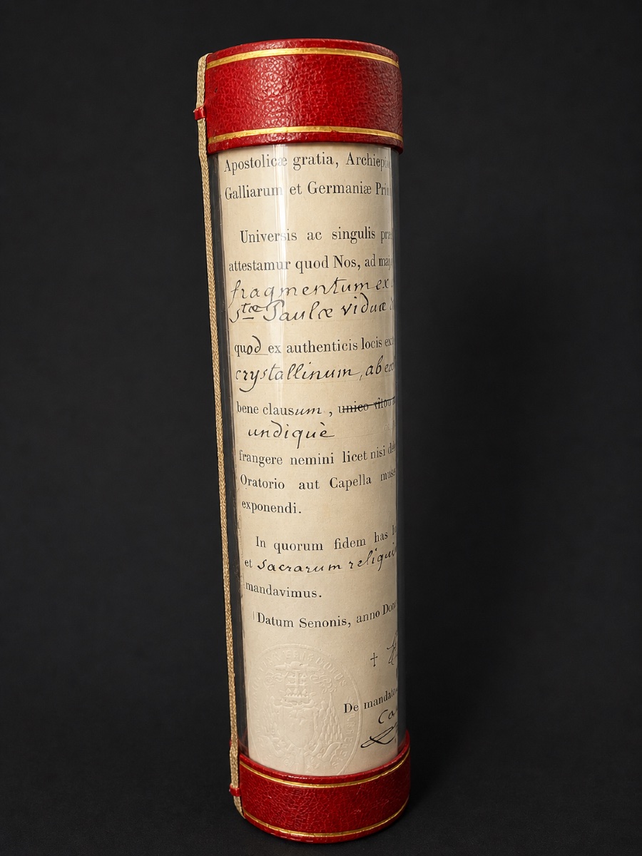 Sealed Tubular Reliquary - Saint Paula Of Rome - Certificate 1881-photo-1