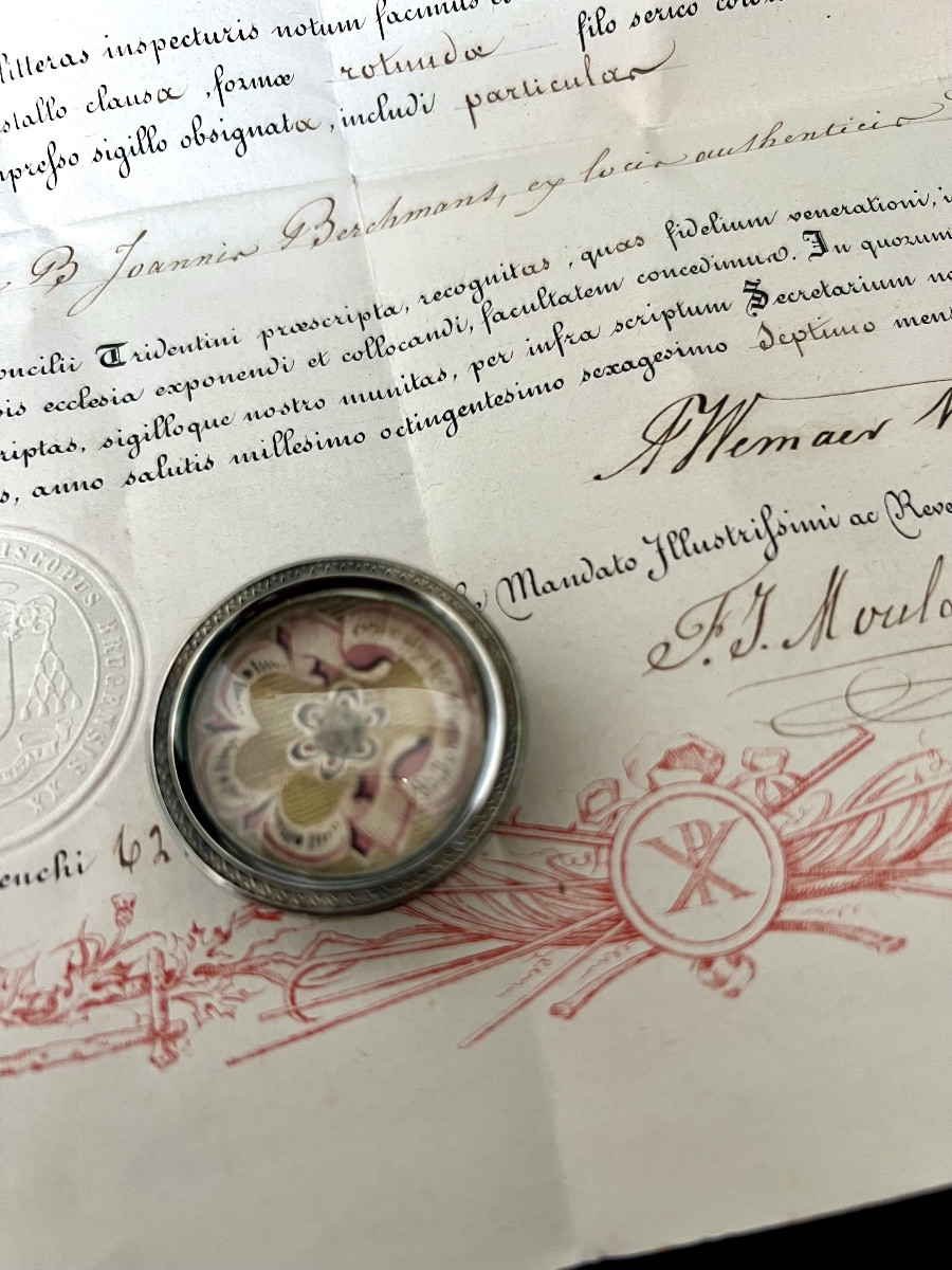 Reliquary Of Blessed John Berchmans - With Episcopal Certificate - Bruges, 1867-photo-1