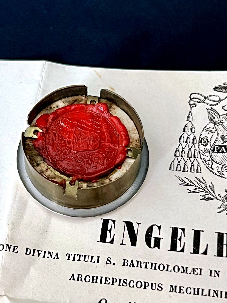 Reliquary In Sealed Theca - Relic Of Saint Hippolytus Of Rome - Authentic Cardinal Sterck-photo-2