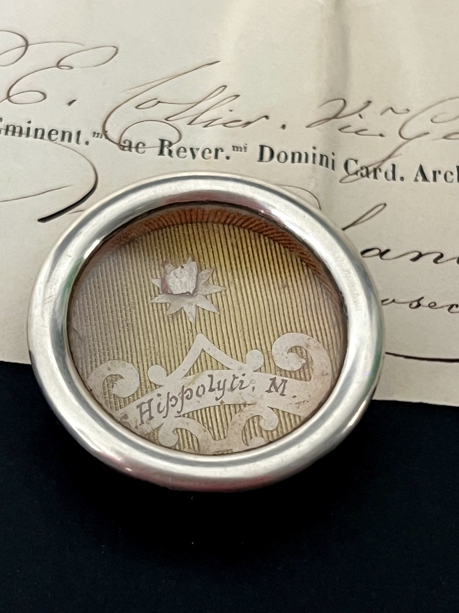 Reliquary In Sealed Theca - Relic Of Saint Hippolytus Of Rome - Authentic Cardinal Sterck-photo-1