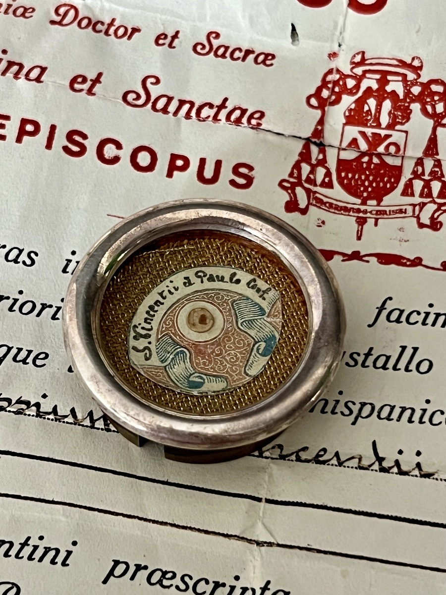 Theque Reliquary - Relic Of Saint Vincent De Paul - Episcopal Certificate Bruges 1935-photo-1