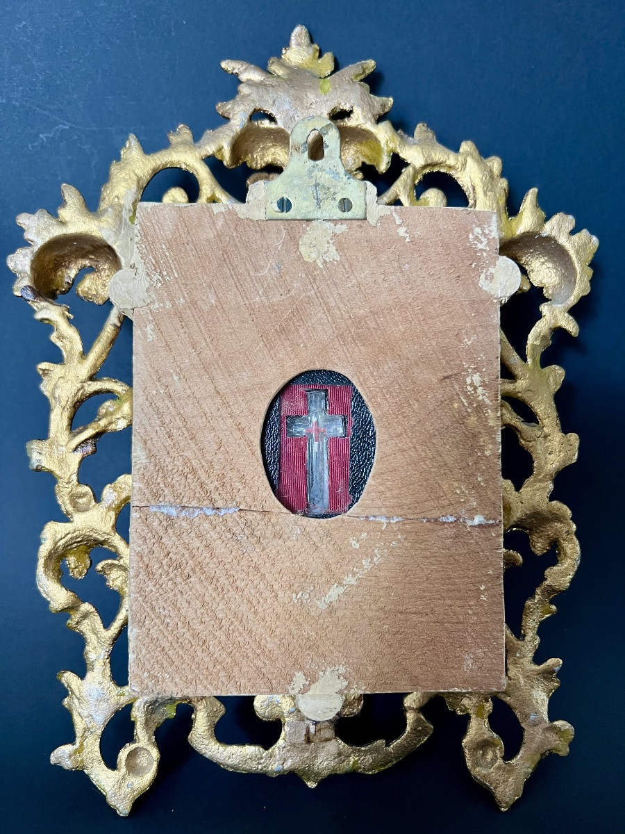 Reliquary Of The True Cross - Fragment Enclosed In A Crystal Cross - 19th Century-photo-5