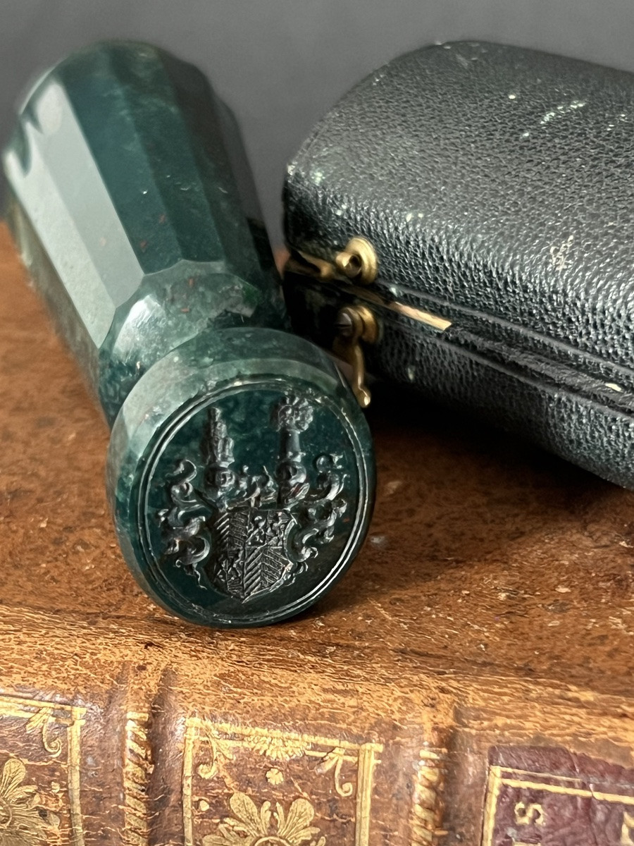 Blood Jasper Heraldic Seal, 19th Century-photo-7