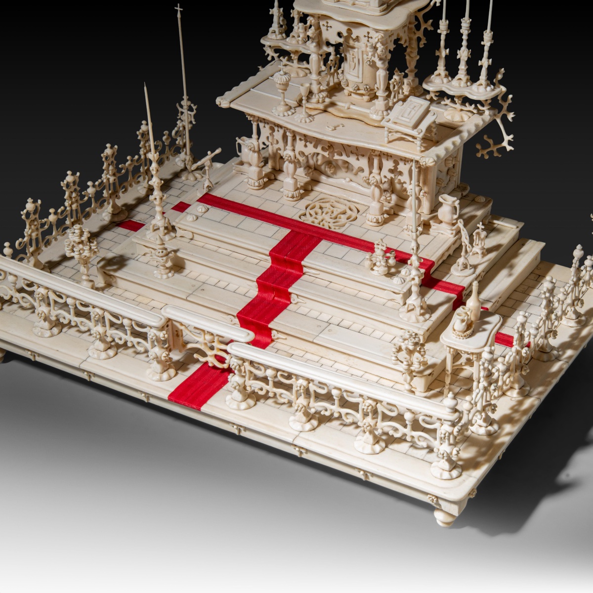 Monastic Patience Work  - 1850-1900 - Bone Altar Model - Unique Piece-photo-2