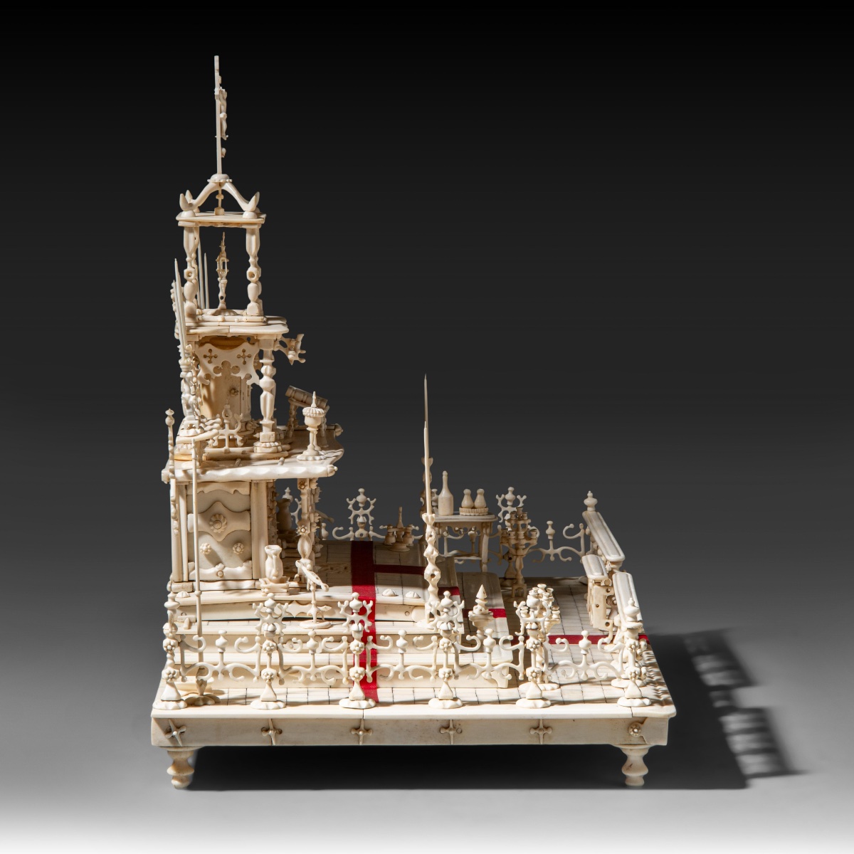 Monastic Patience Work  - 1850-1900 - Bone Altar Model - Unique Piece-photo-1