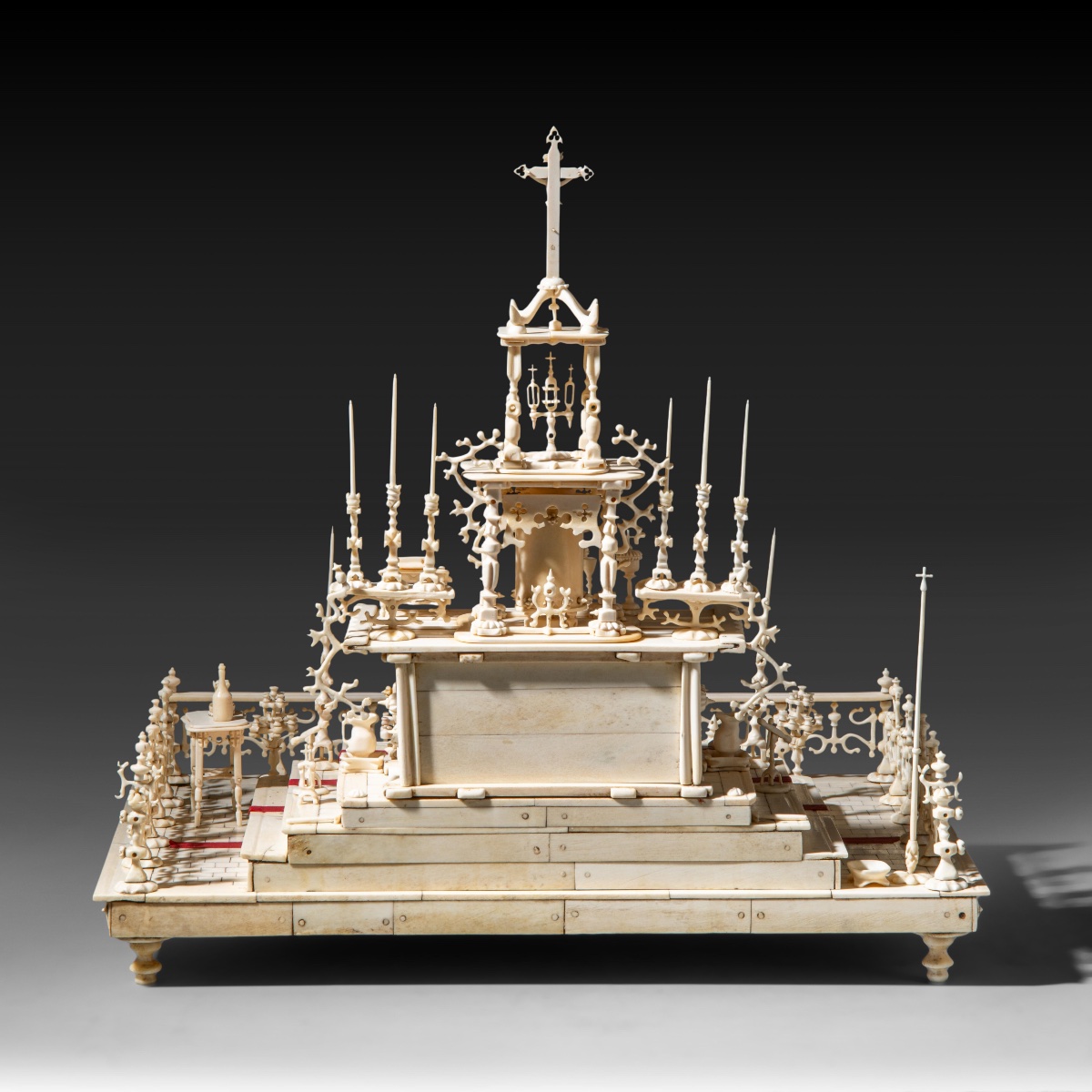 Monastic Patience Work  - 1850-1900 - Bone Altar Model - Unique Piece-photo-2