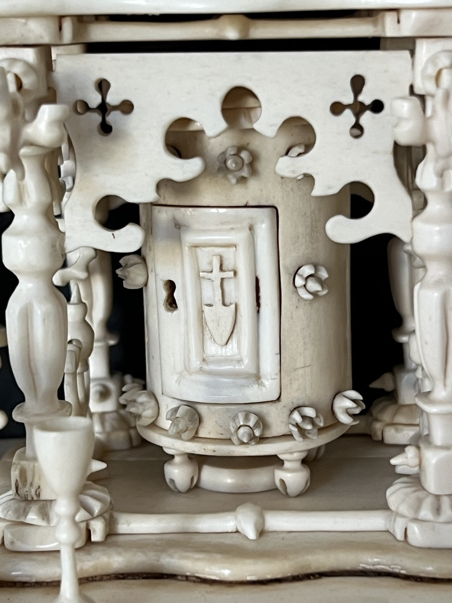Monastic Patience Work  - 1850-1900 - Bone Altar Model - Unique Piece-photo-4