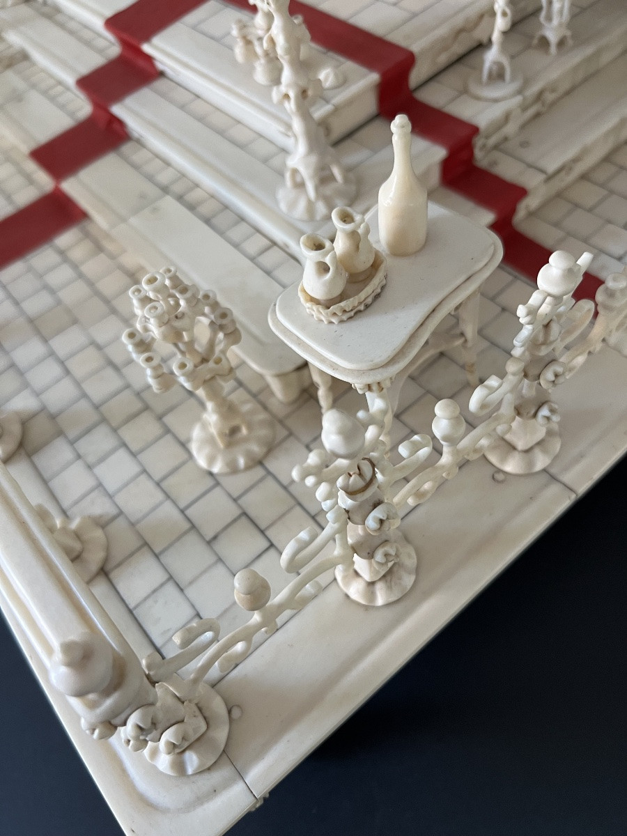 Monastic Patience Work  - 1850-1900 - Bone Altar Model - Unique Piece-photo-5