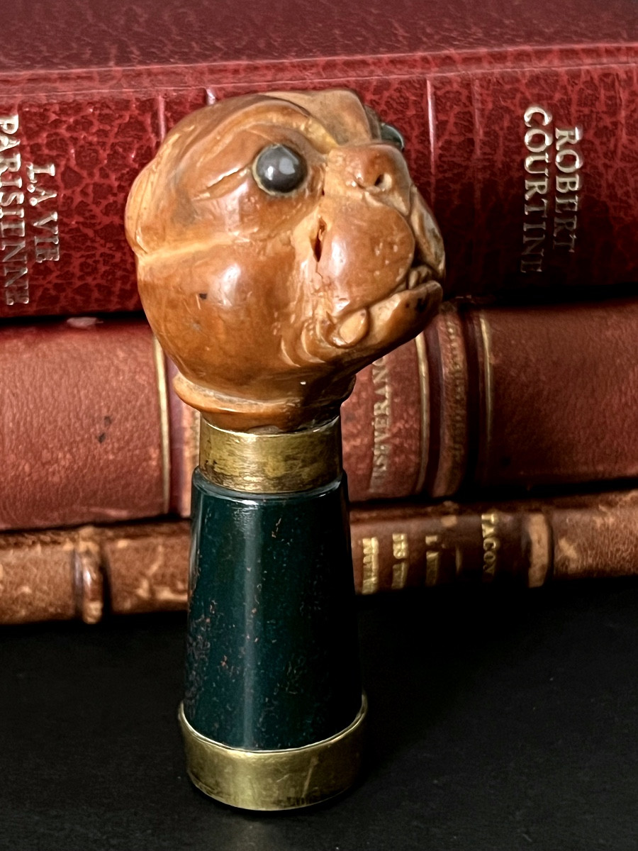 Monogrammed Anthropomorphic Wax Seal In Heliotrope Jasper