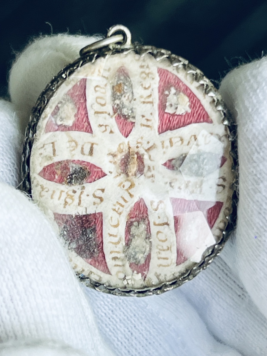 Reliquary Pendant With Miniature Of Saint John Nepomuk And Relics Of Jesuit Saints-photo-1