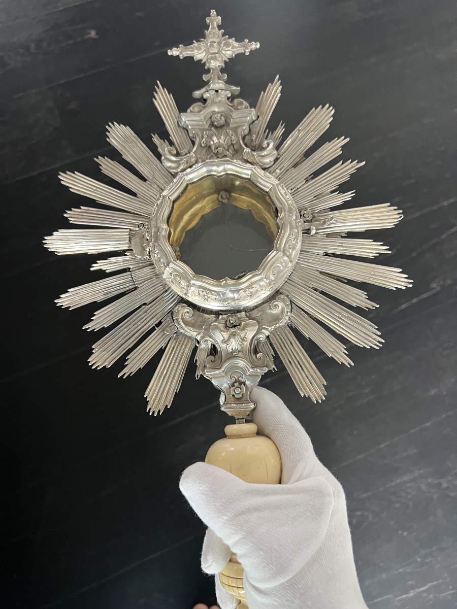 Processional Sun Monstrance In Silver And Ivory – Naples, C. 1799 & 19th Century - Cities-photo-3