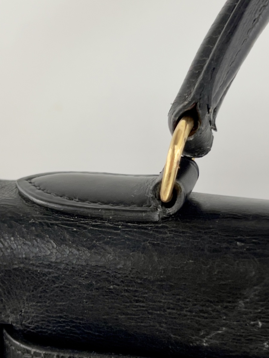 Hermès Kelly 28 Sellier – cuir Box noir – fin des années 1950-photo-3
