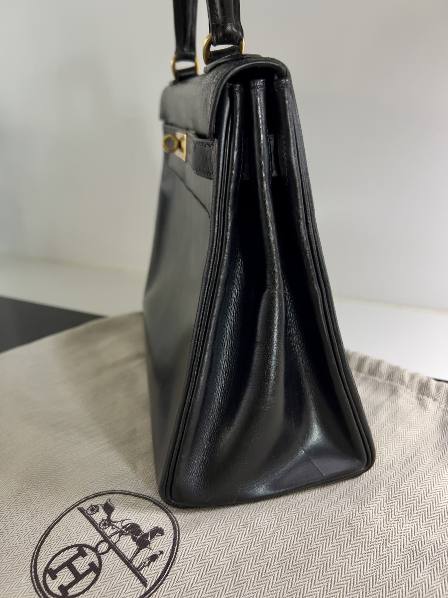 Hermès Kelly 28 Sellier – cuir Box noir – fin des années 1950-photo-2