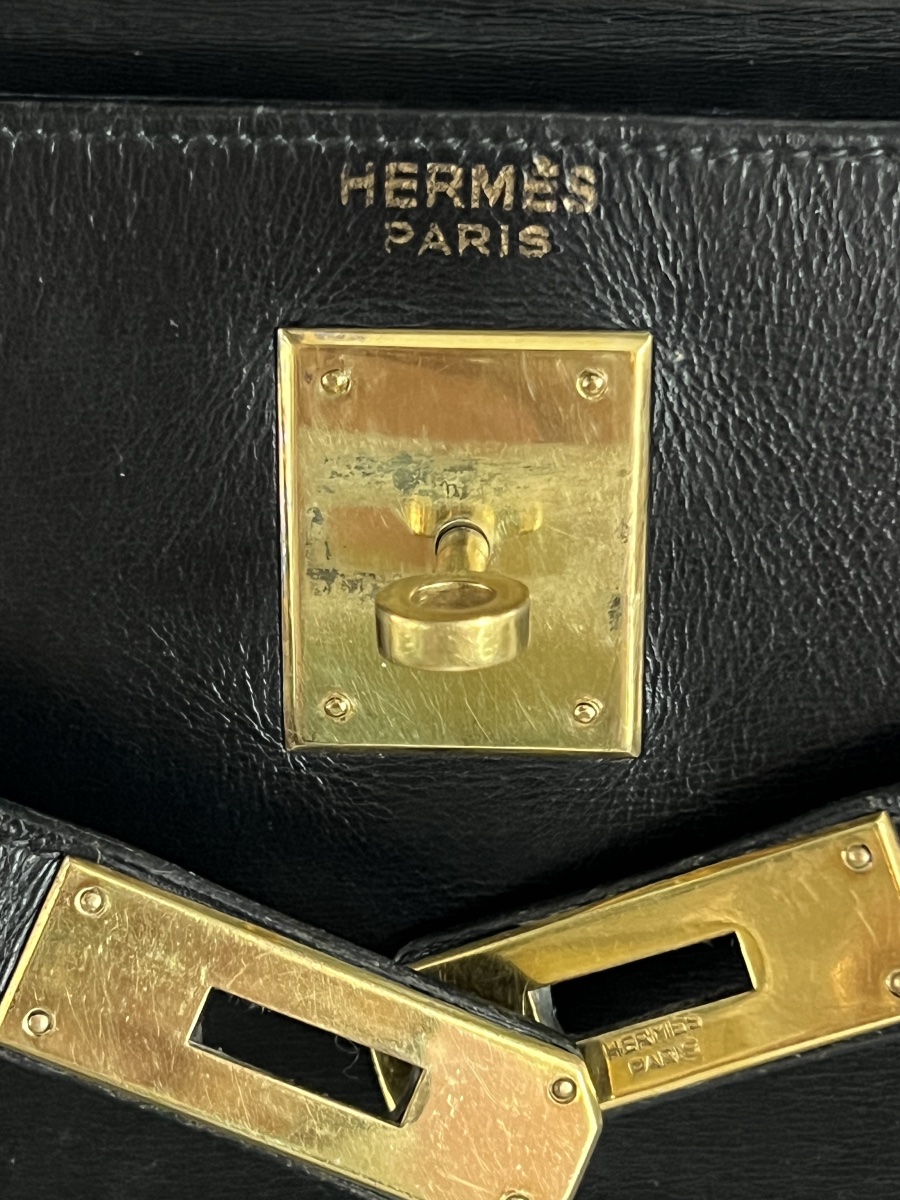 Hermès Kelly 28 Sellier – cuir Box noir – fin des années 1950-photo-4