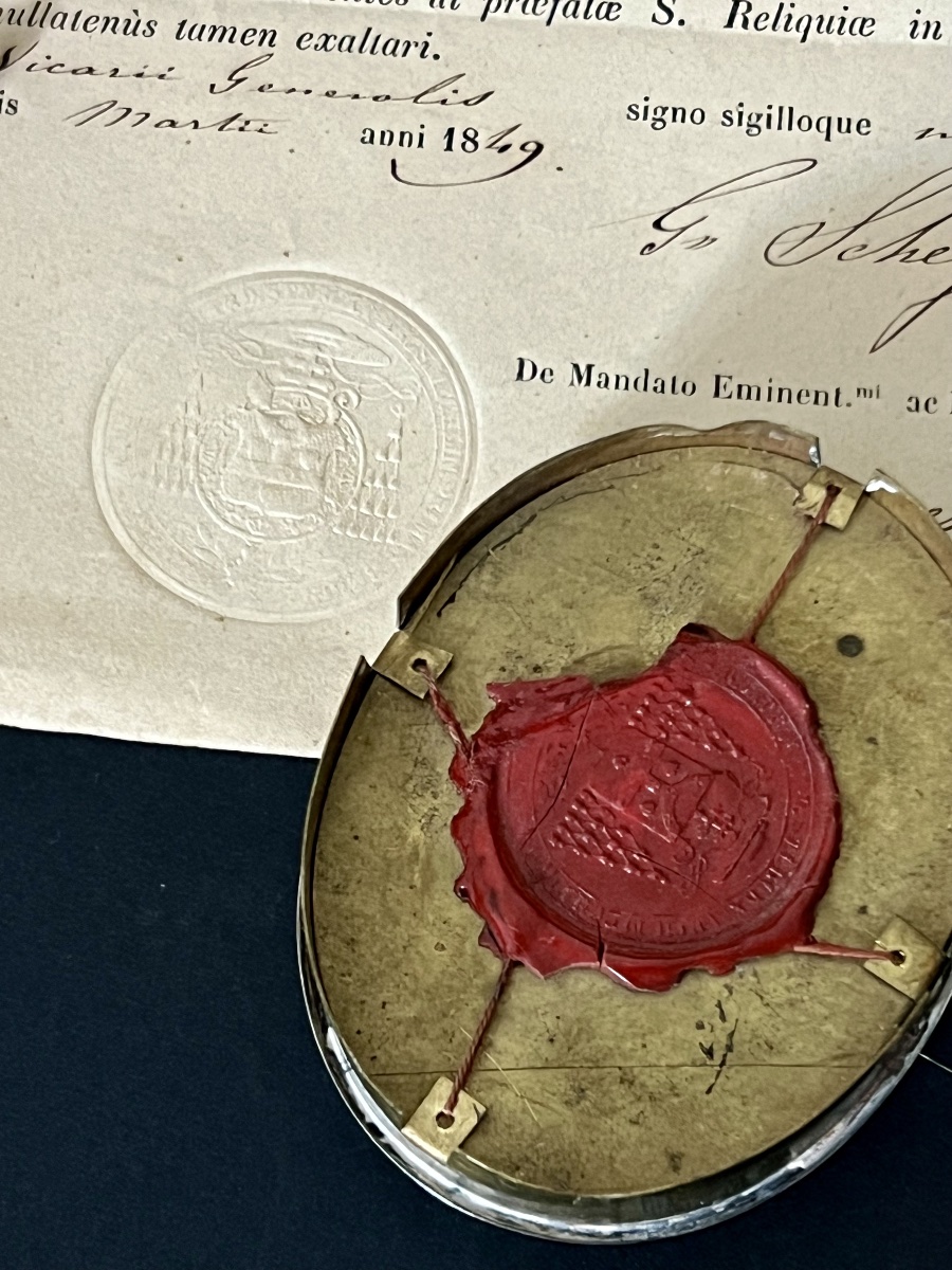 Reliquaire aux Saints Apôtres – authentique du Cardinal Engelbert Sterckx – Malines - XIXè-photo-3