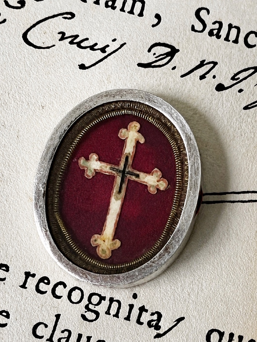 Reliquaire  Ex Ligno Sanctae Crucis avec son Authentique – Rome, 9 février 1802