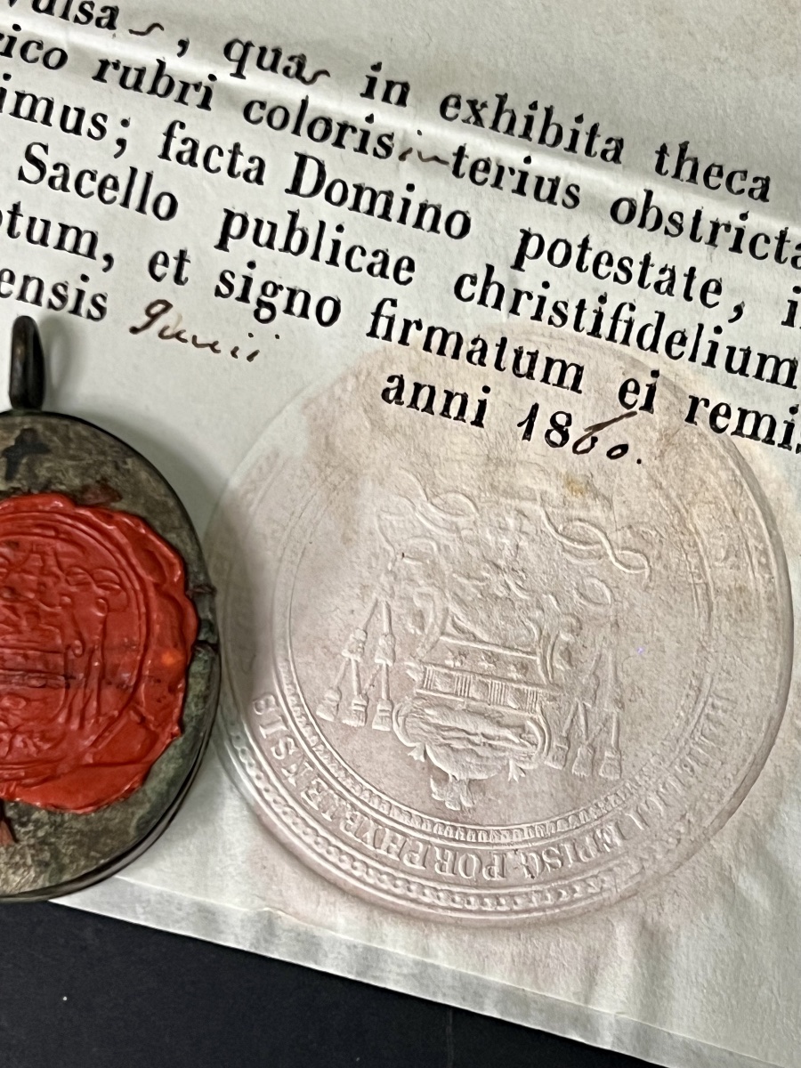Reliquaire de la Colonne de la Flagellation de Saint Paul  – Authentique romain de 1860-photo-4