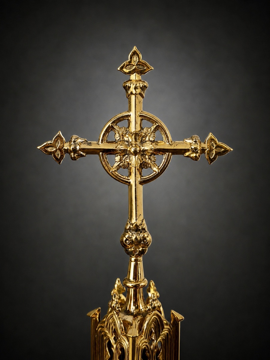A Victorian Neo-gothic Silver-gilt (vermeil) Monstrance – George Fox - London, 1887-photo-4