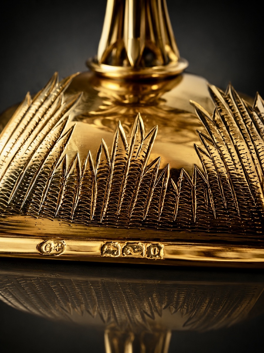 A Victorian Neo-gothic Silver-gilt (vermeil) Monstrance – George Fox - London, 1887-photo-7