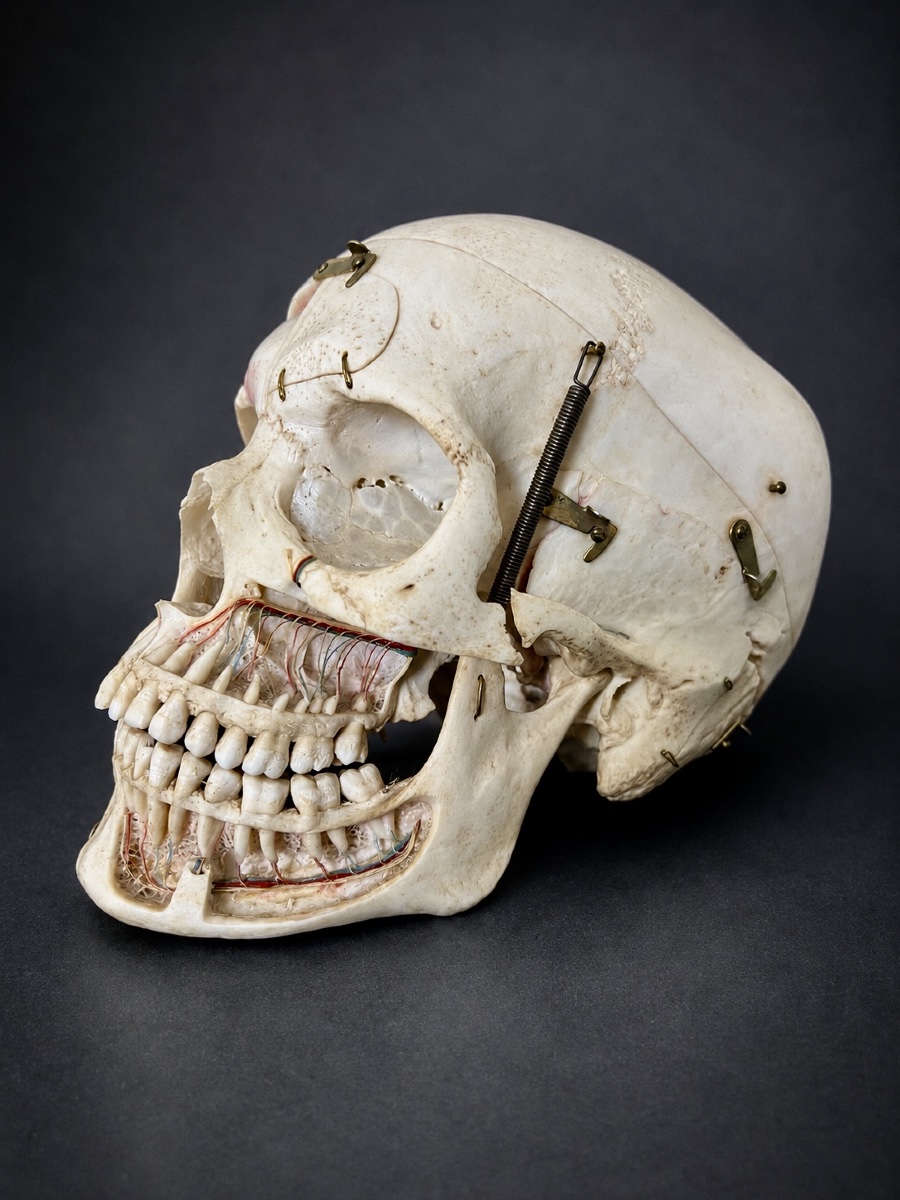 Educational Anatomical Human Skull With Removable Parts –  19th Century-photo-2