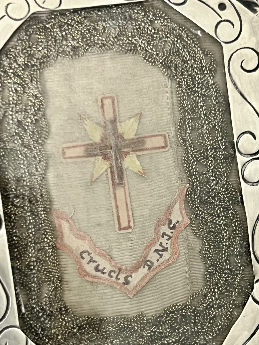 Silver Reliquary Of The Holy Cross –mexico -  19th Century-photo-3