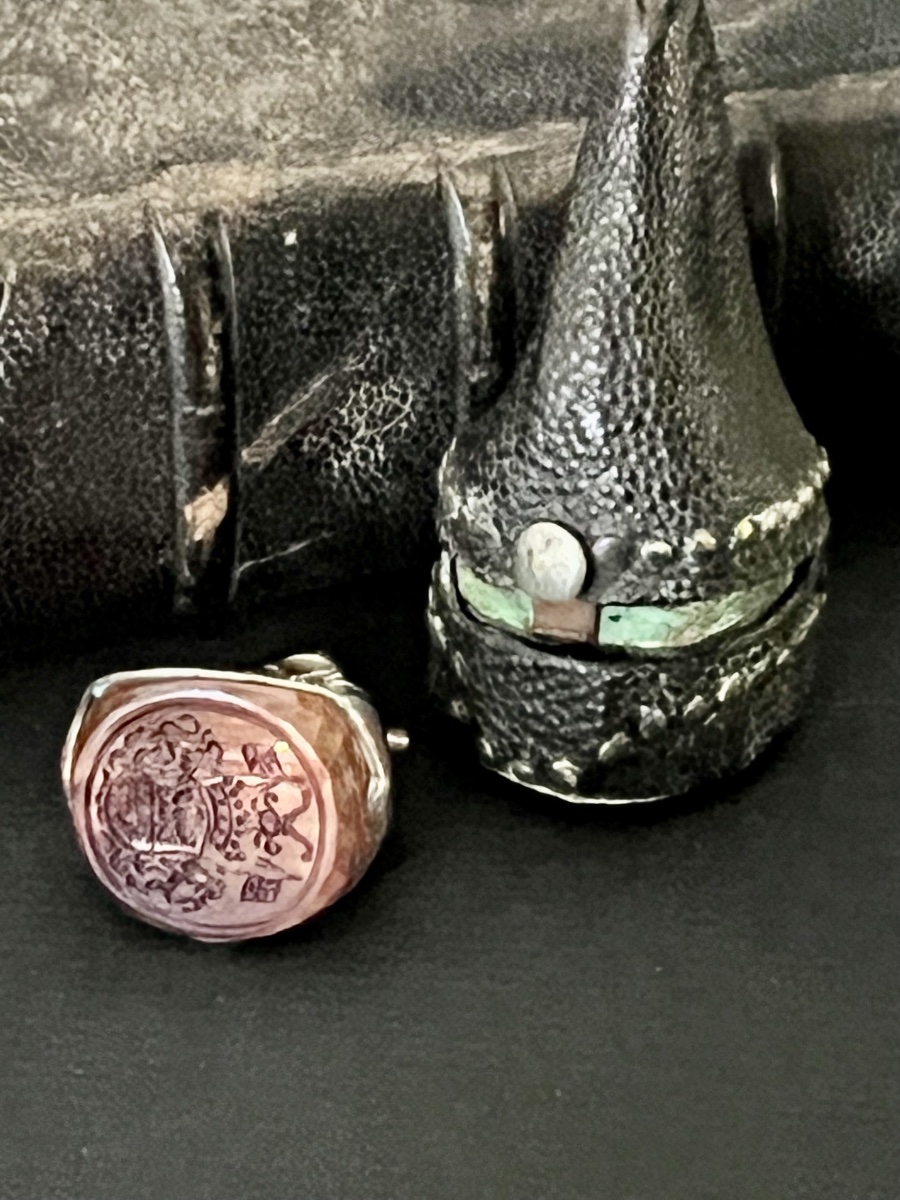 Heraldic Seal Made Of Tinted Rock Crystal, With A Silver Setting And Original Case – 19th Century -photo-2