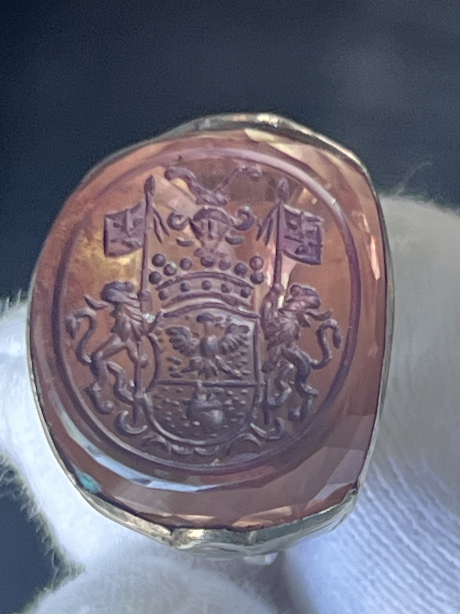 Heraldic Seal Made Of Tinted Rock Crystal, With A Silver Setting And Original Case – 19th Century -photo-4