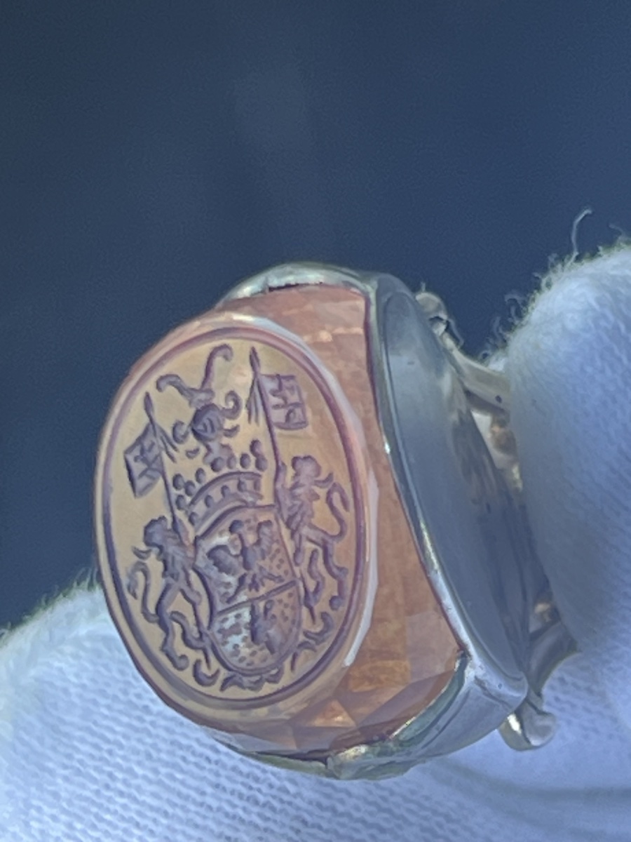 Heraldic Seal Made Of Tinted Rock Crystal, With A Silver Setting And Original Case – 19th Century -photo-1