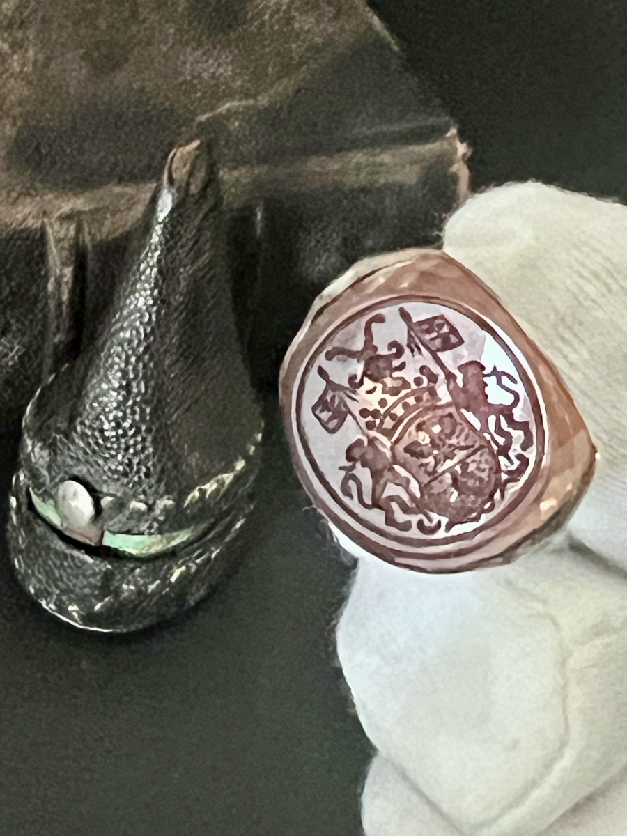 Heraldic Seal Made Of Tinted Rock Crystal, With A Silver Setting And Original Case – 19th Century -photo-3