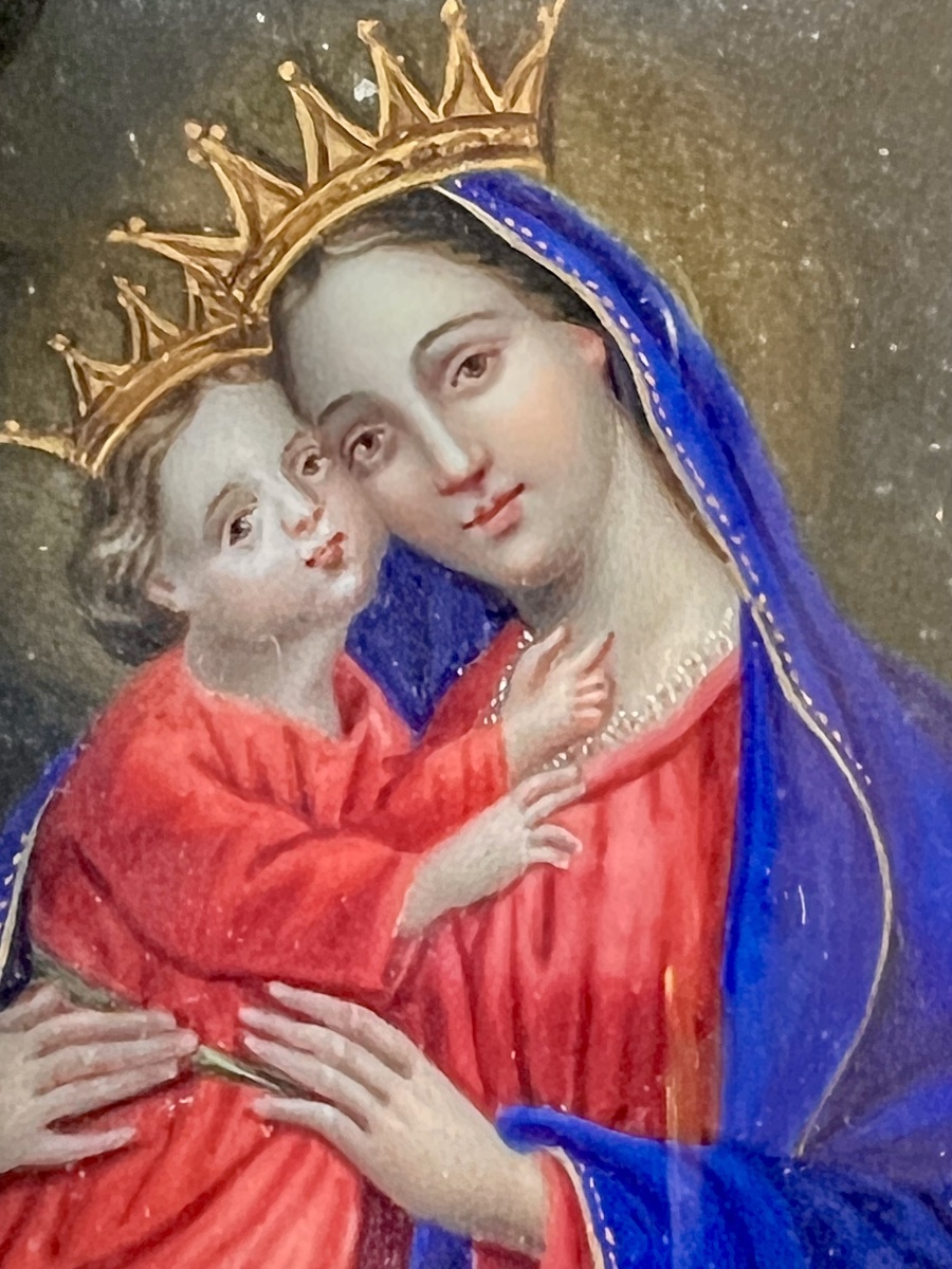 Reliquaire diptyque aux seize reliques – Vierge à l’Enfant – XIXe siècle-photo-2