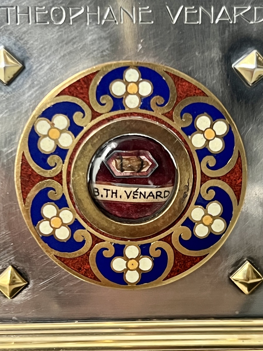 Reliquaire en argent 925, émaux et malachite – Bienheureux Théophane Vénard – XXe siècle-photo-1