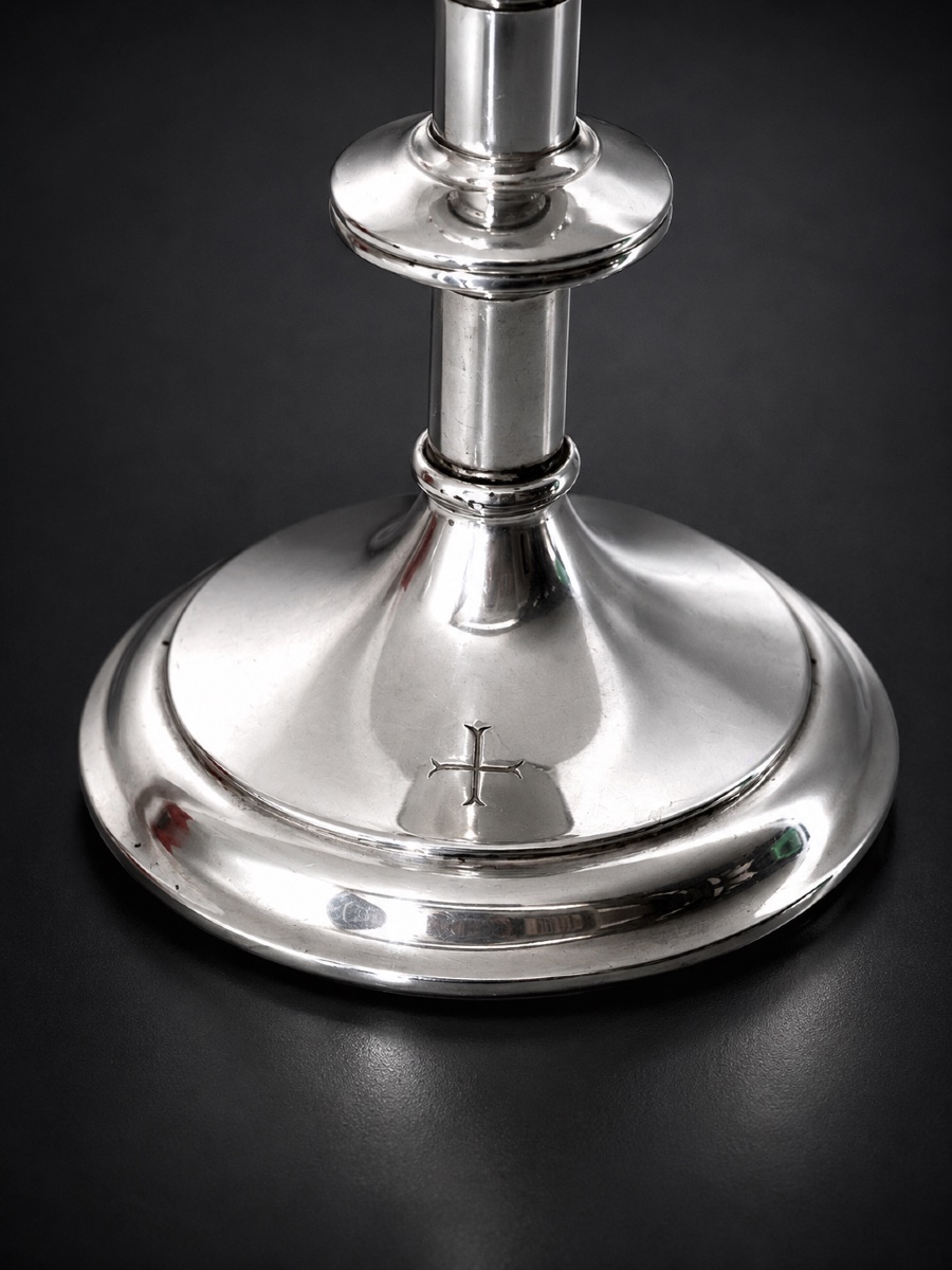 Solid Silver And Vermeil Chalice – A.e. Jones – Birmingham, 1940-photo-3