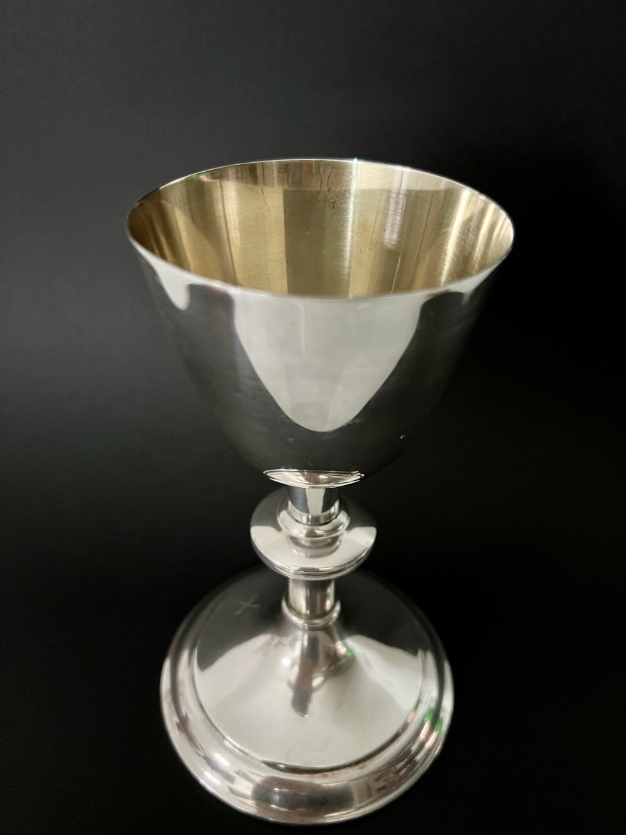 Solid Silver And Vermeil Chalice – A.e. Jones – Birmingham, 1940-photo-4